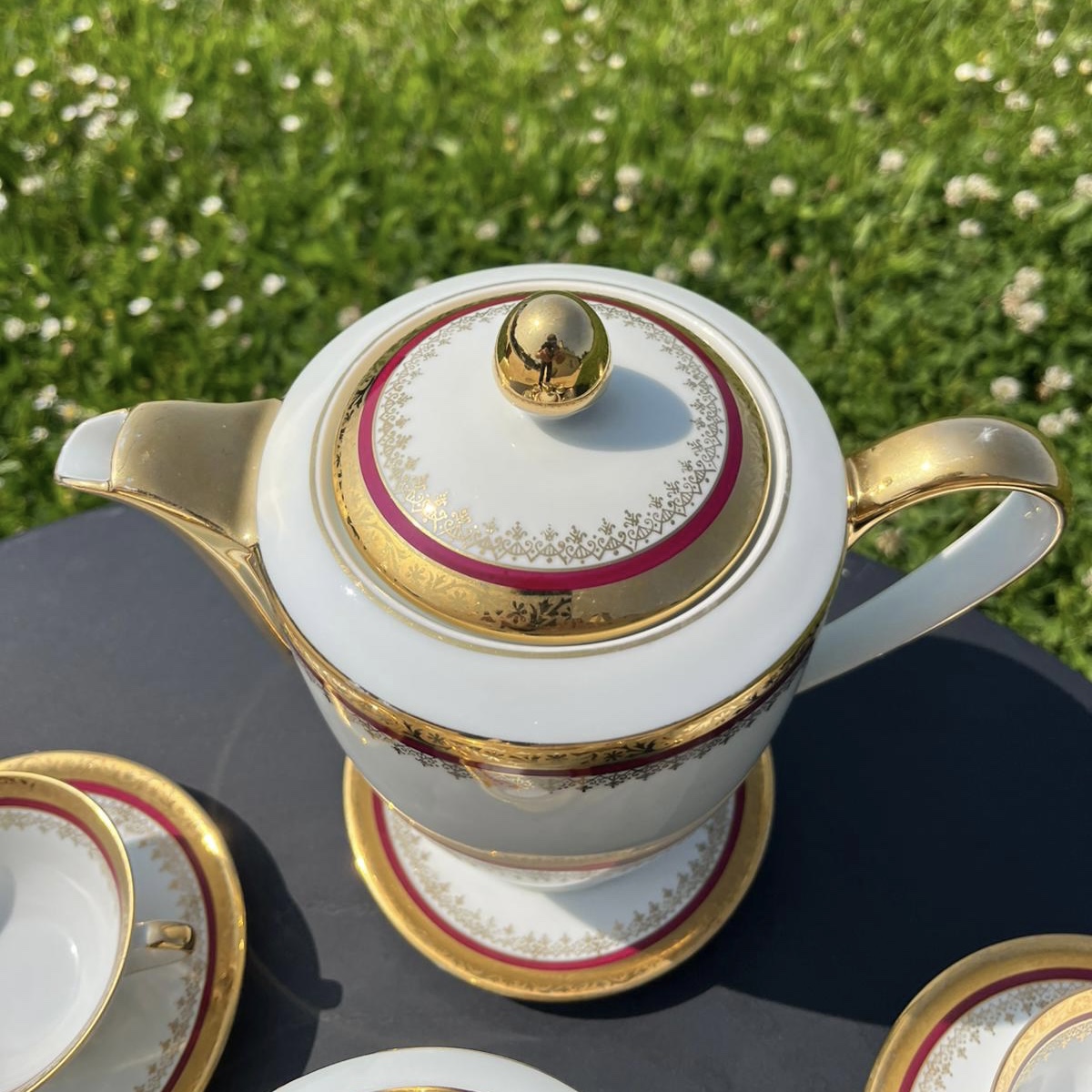 Service à café ou thé en Porcelaine de Limoges XXème Siècle-photo-4