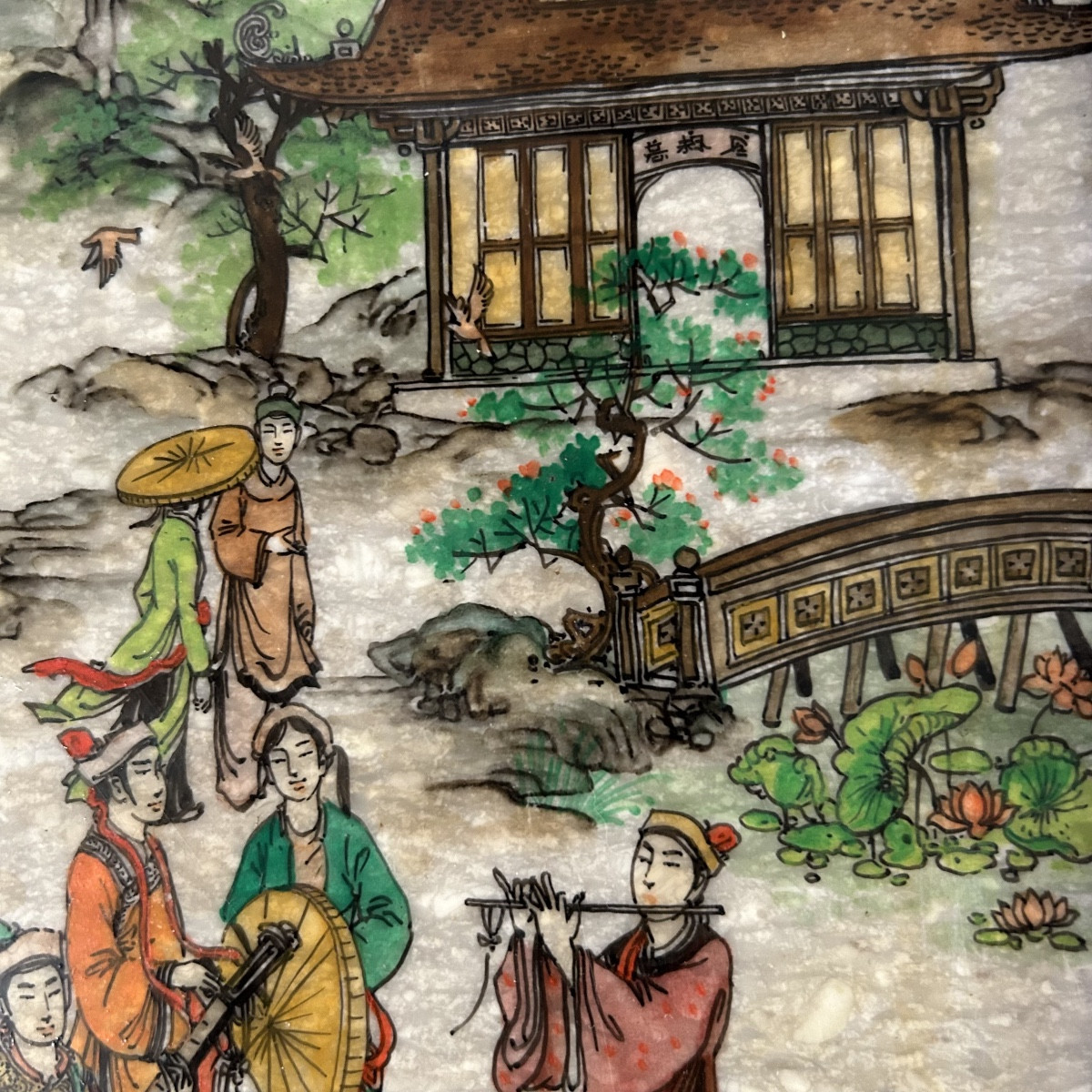 20th Century Painting On Marble Slab-photo-4