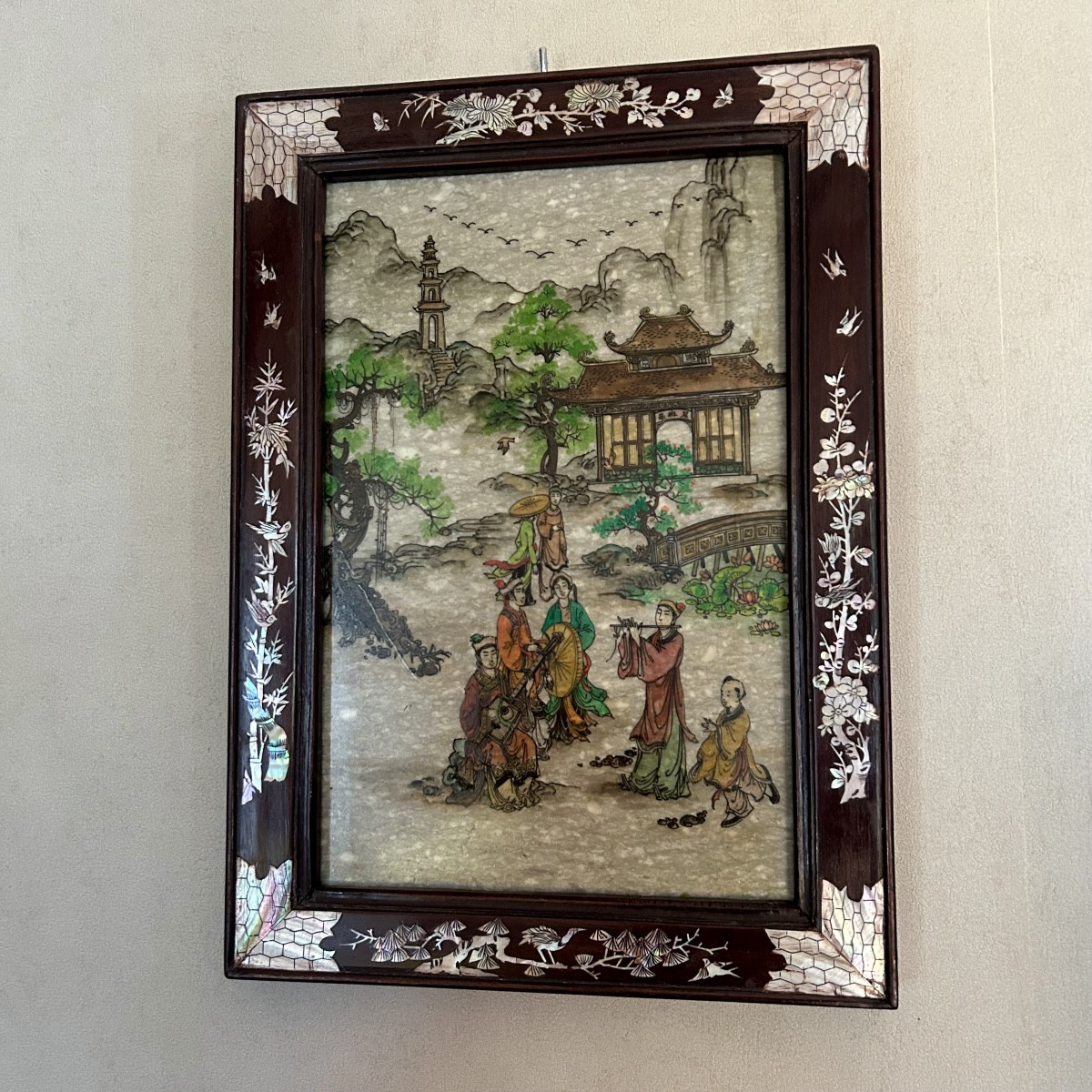 20th Century Painting On Marble Slab-photo-3