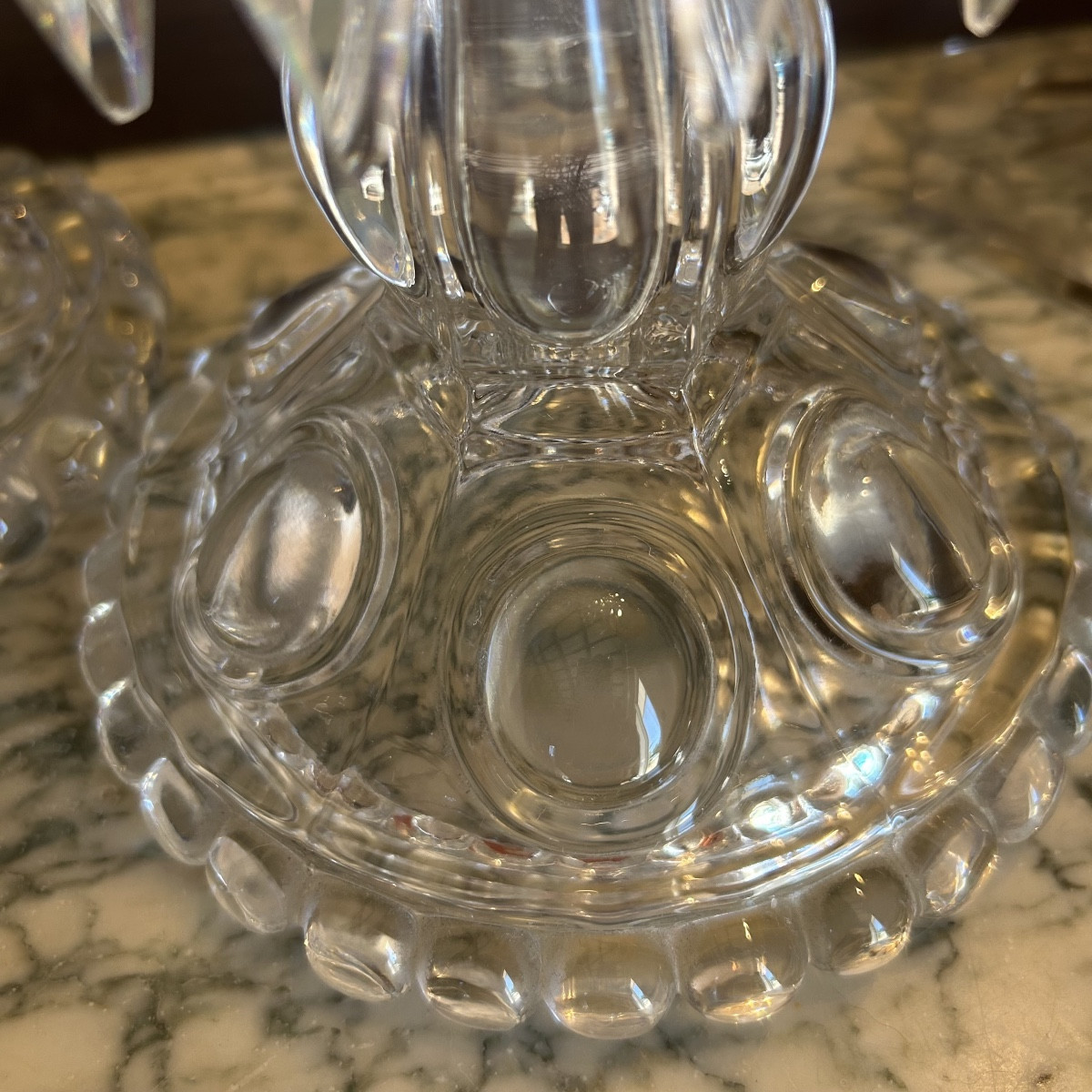 Paire de Flambeaux ou Bougeoirs en Cristal BACCARAT-photo-3