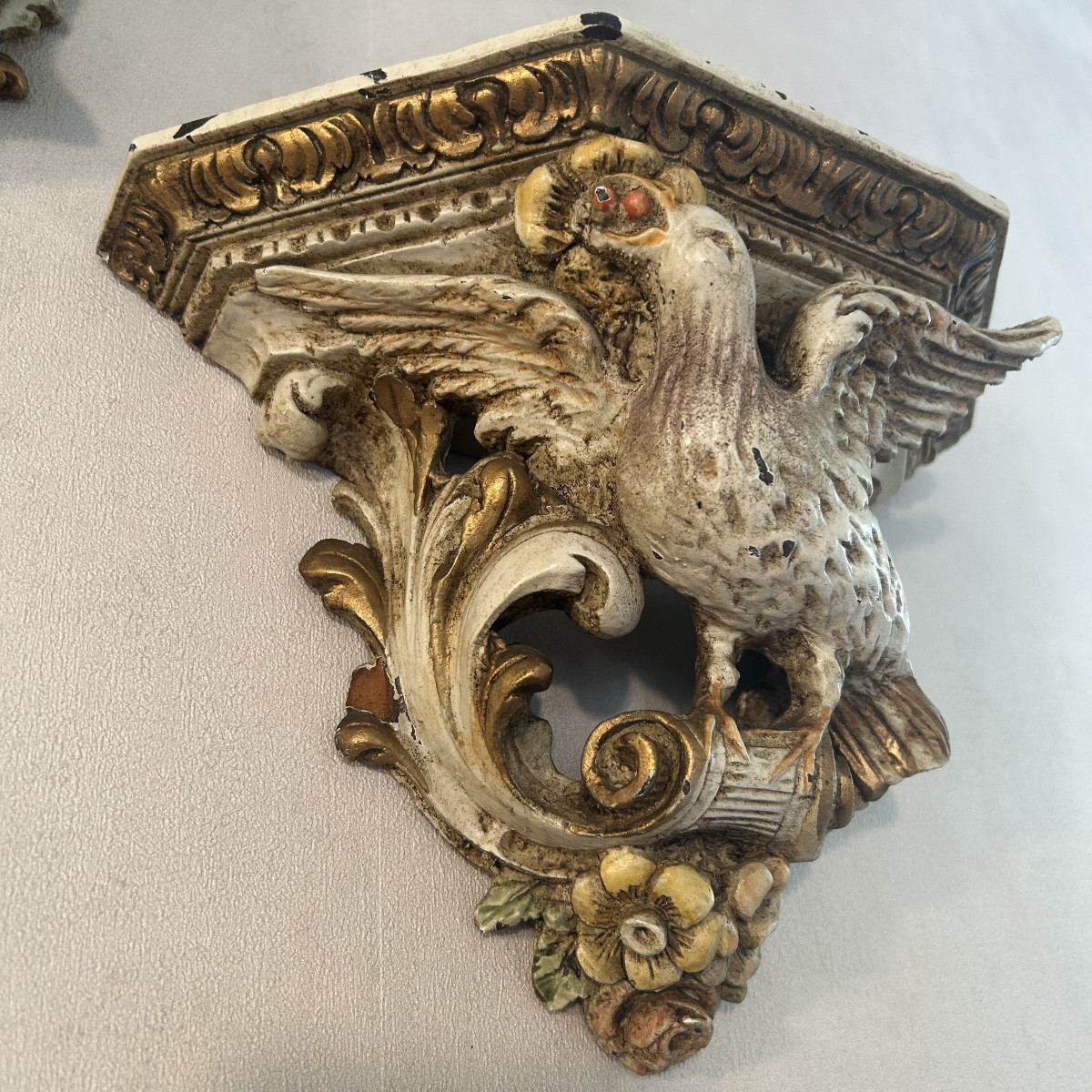 Paire de Consoles d'Appliques en Bois Sculpté XIXème Siècle -photo-2