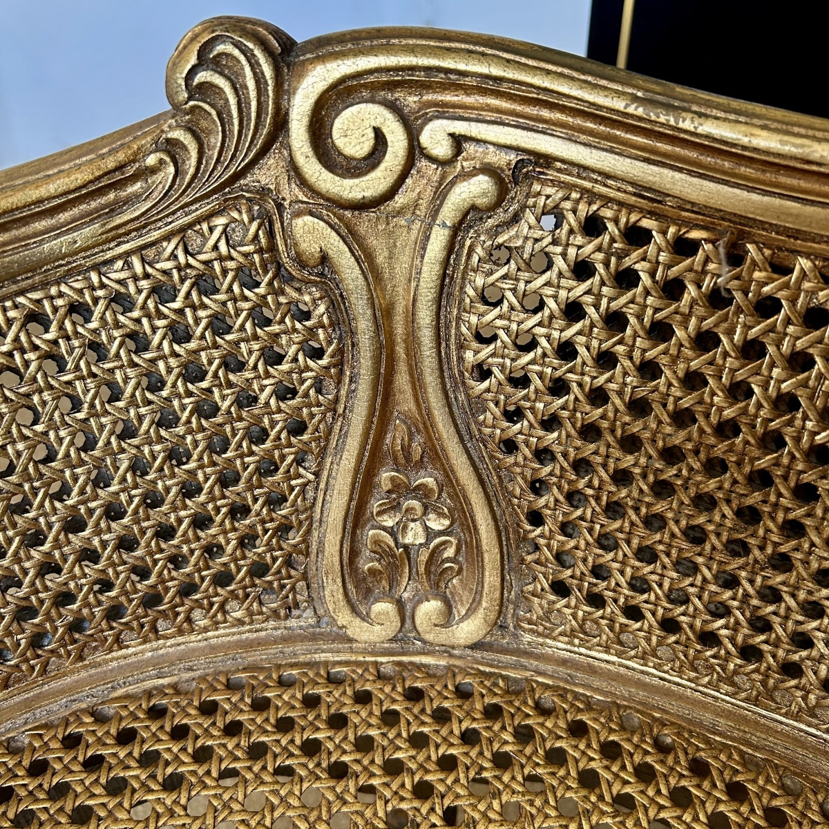 Banquette en Bois Doré et Sculpté - XXème Siècle-photo-3