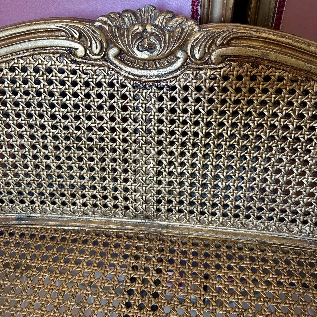 Banquette en Bois Doré et Sculpté - XXème Siècle-photo-1
