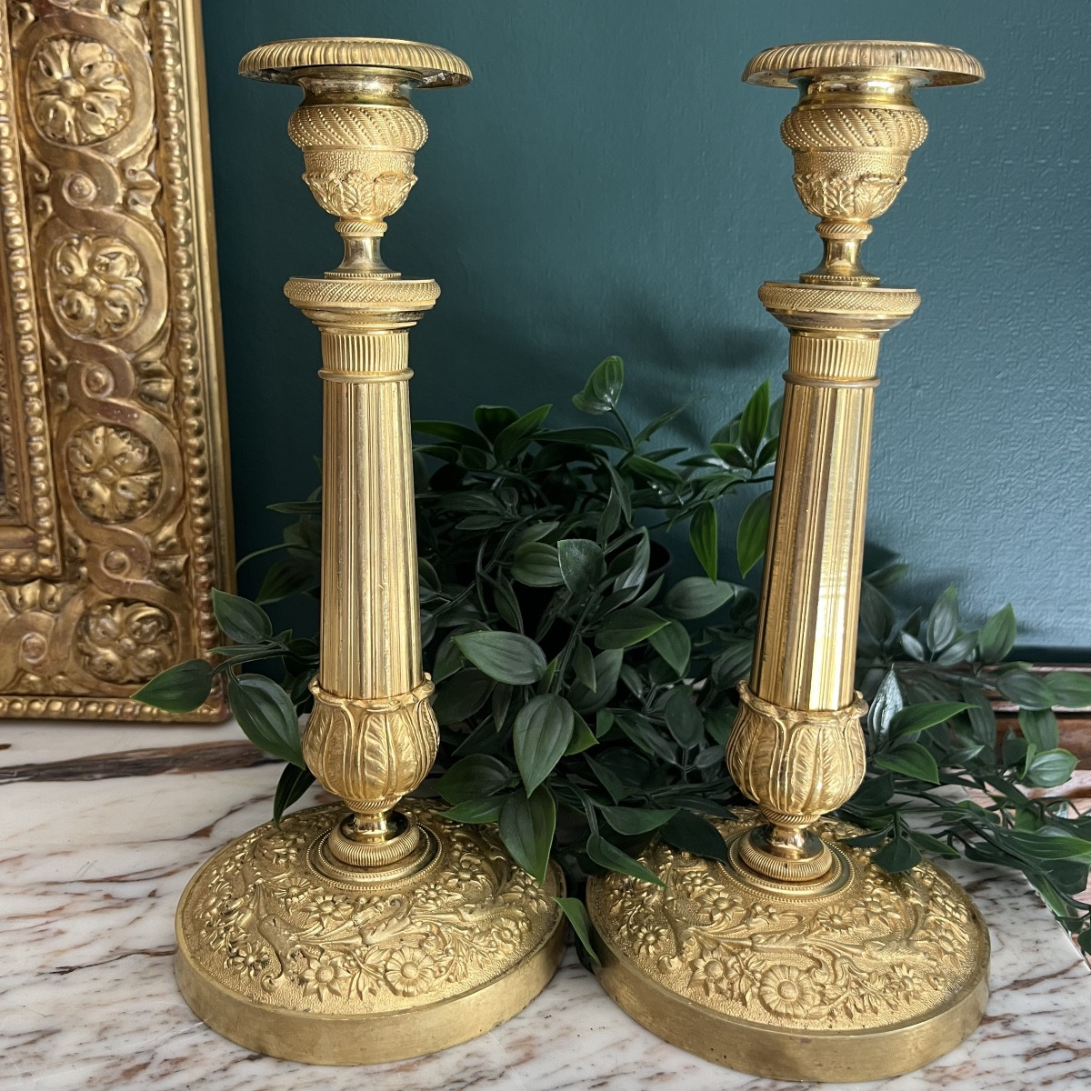 Paire de Bougeoirs - Flambeaux Époque  XIXème Siècle-photo-1