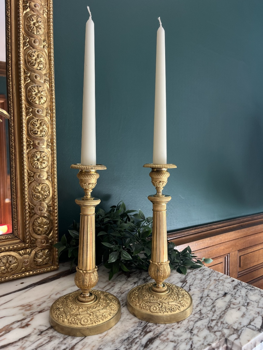 Paire de Bougeoirs - Flambeaux Époque  XIXème Siècle