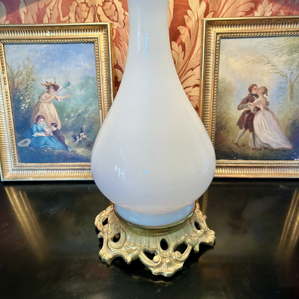 Lampe en Opaline Blanche XIXème Siècle-photo-4