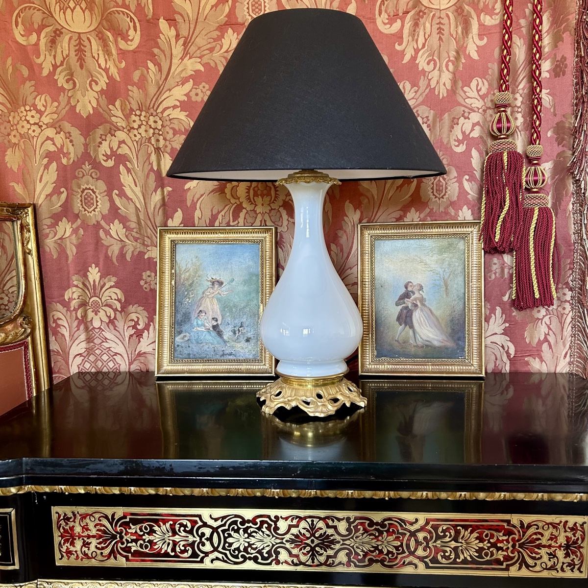 Lampe en Opaline Blanche XIXème Siècle-photo-3
