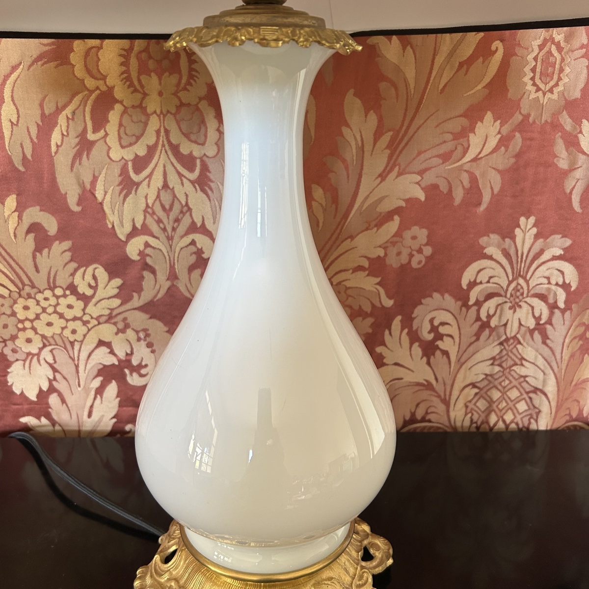 Lampe en Opaline Blanche XIXème Siècle-photo-5