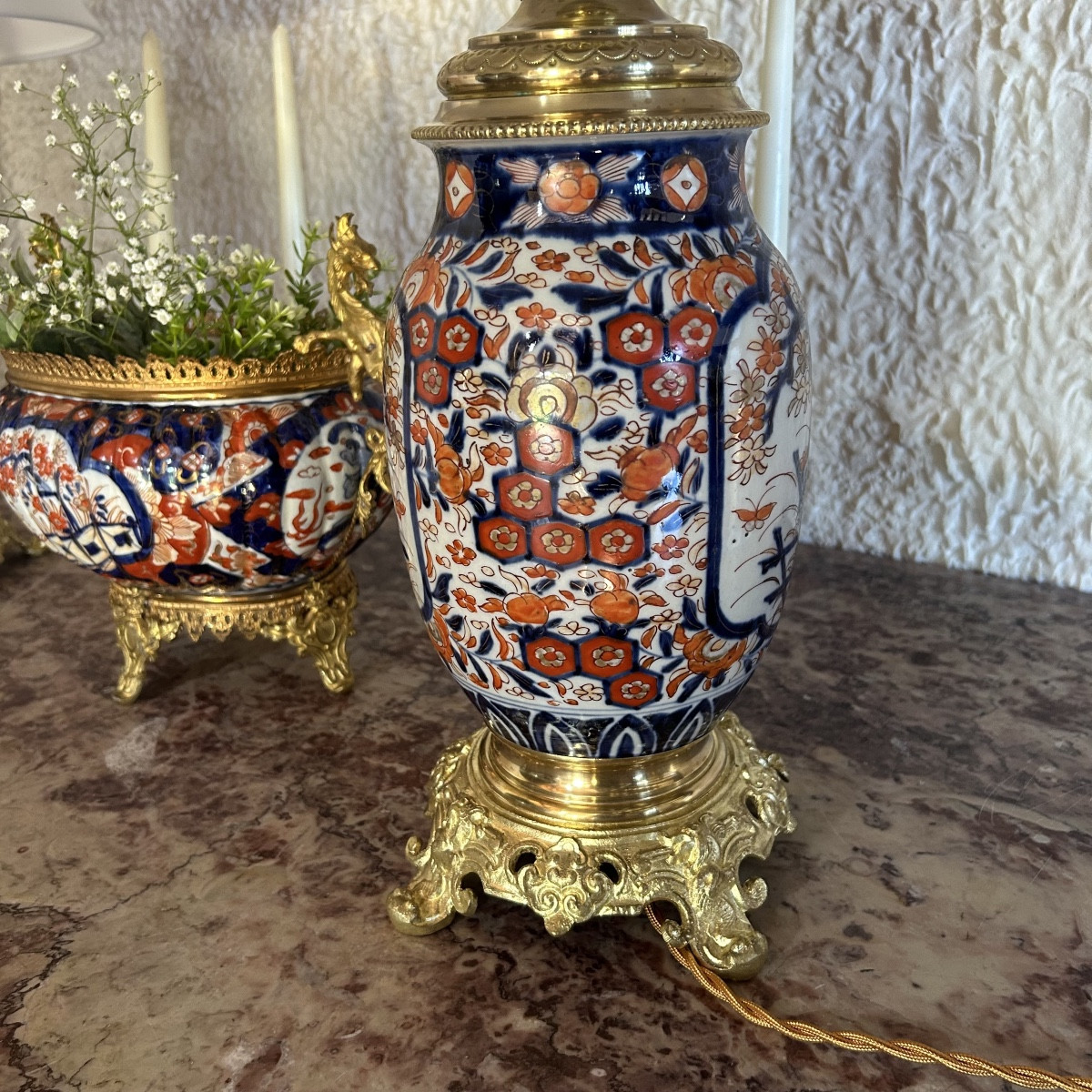 Pair Of 19th Century Imari Porcelain Lamps -photo-4