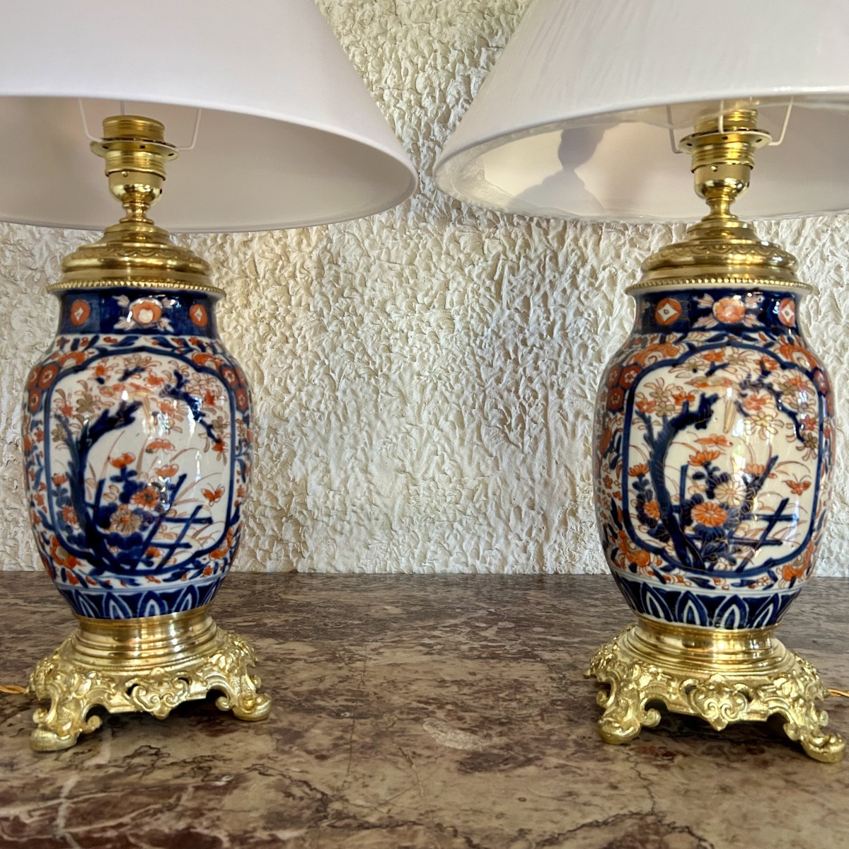 Pair Of 19th Century Imari Porcelain Lamps -photo-5