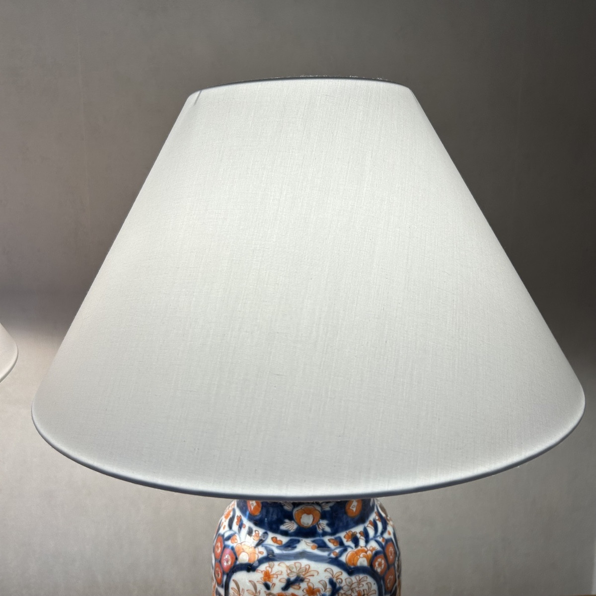 Paire de Lampes en Porcelaine IMARI - XIXe Siècle -photo-5