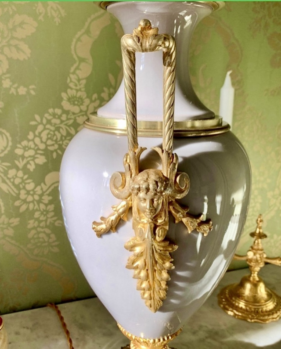 Lampe en Porcelaine Céladon XIXe Siècle -photo-4
