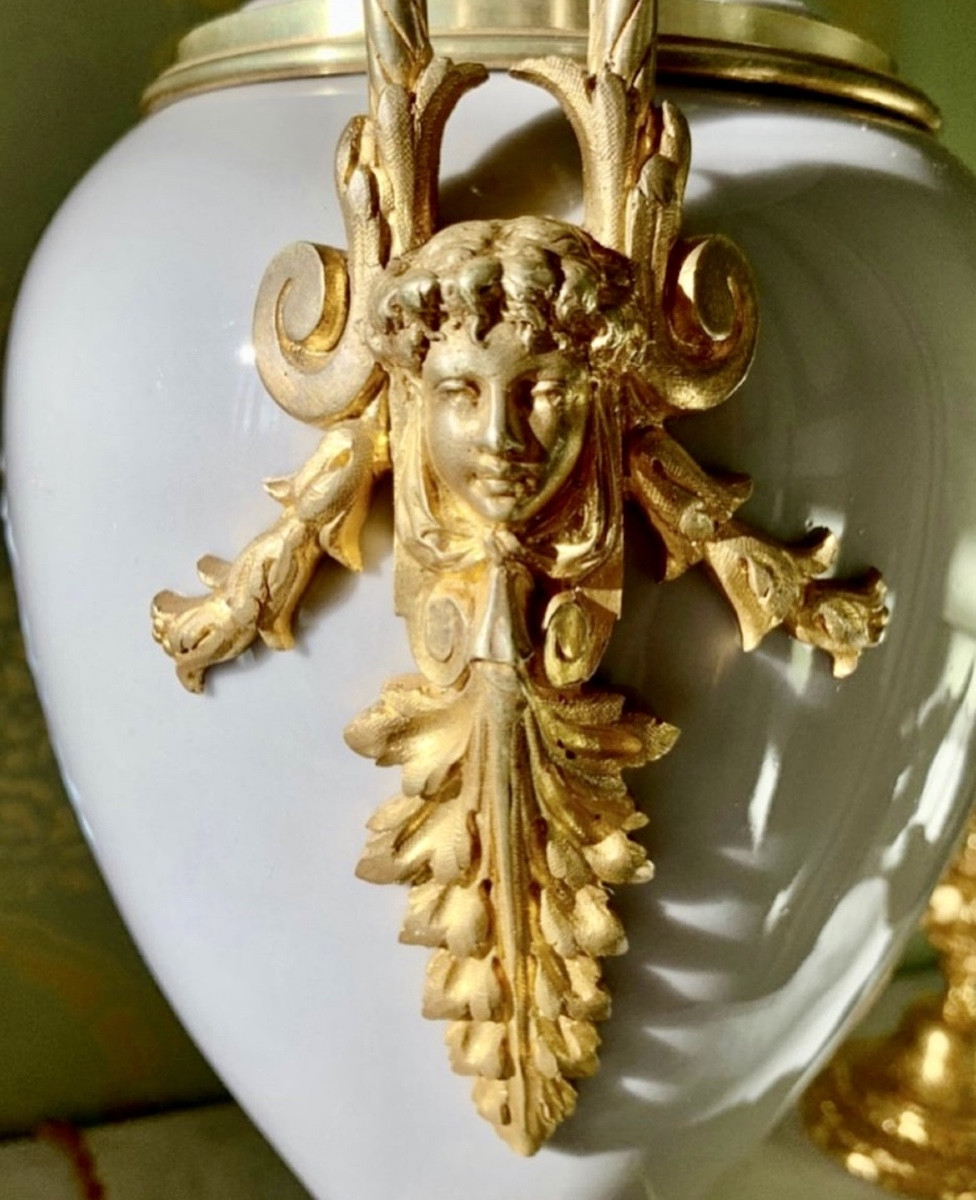 Lampe en Porcelaine Céladon XIXe Siècle -photo-1