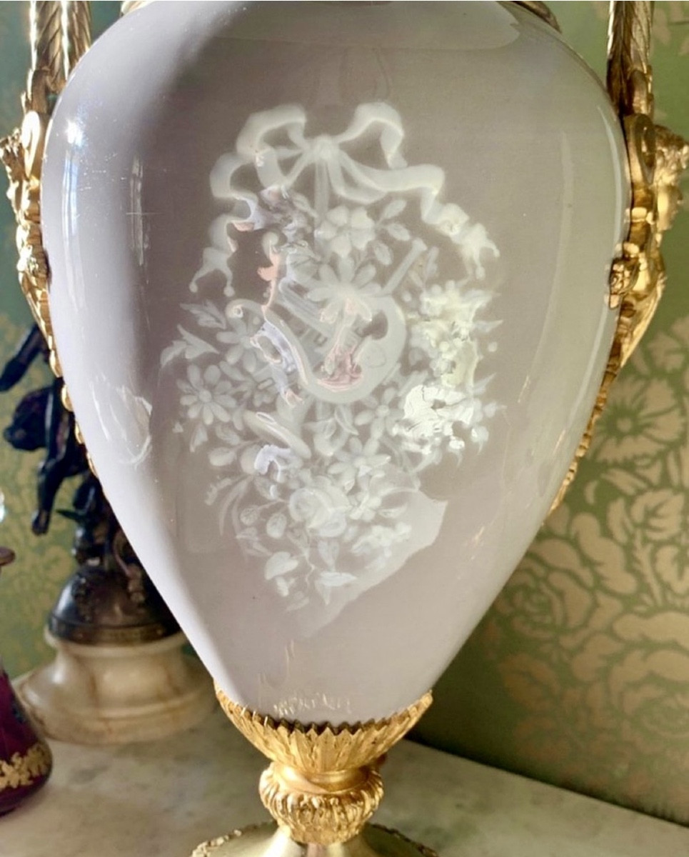 Lampe en Porcelaine Céladon XIXe Siècle -photo-5