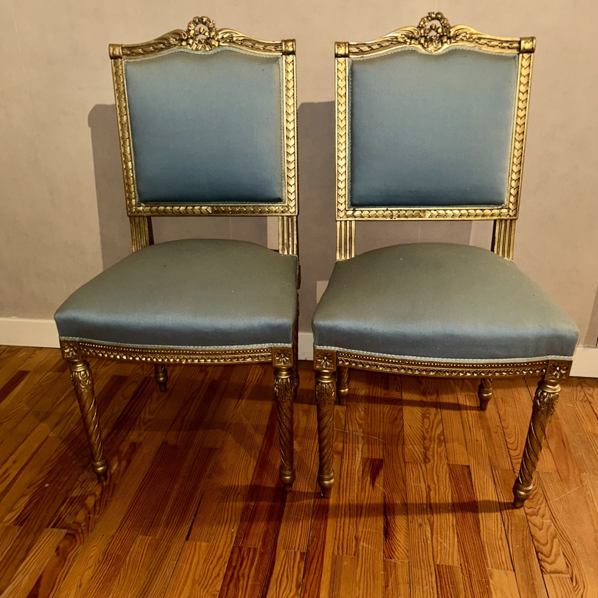 Paire de Chaises de Style Louis XVI Vers 1900-photo-2