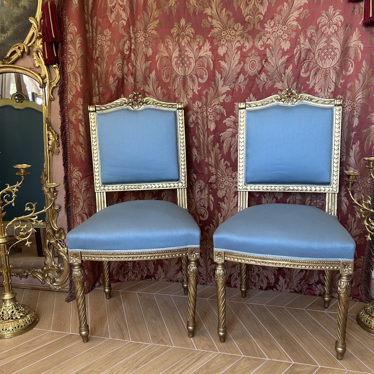 Pair Of Louis XVI Style Chairs Circa 1900