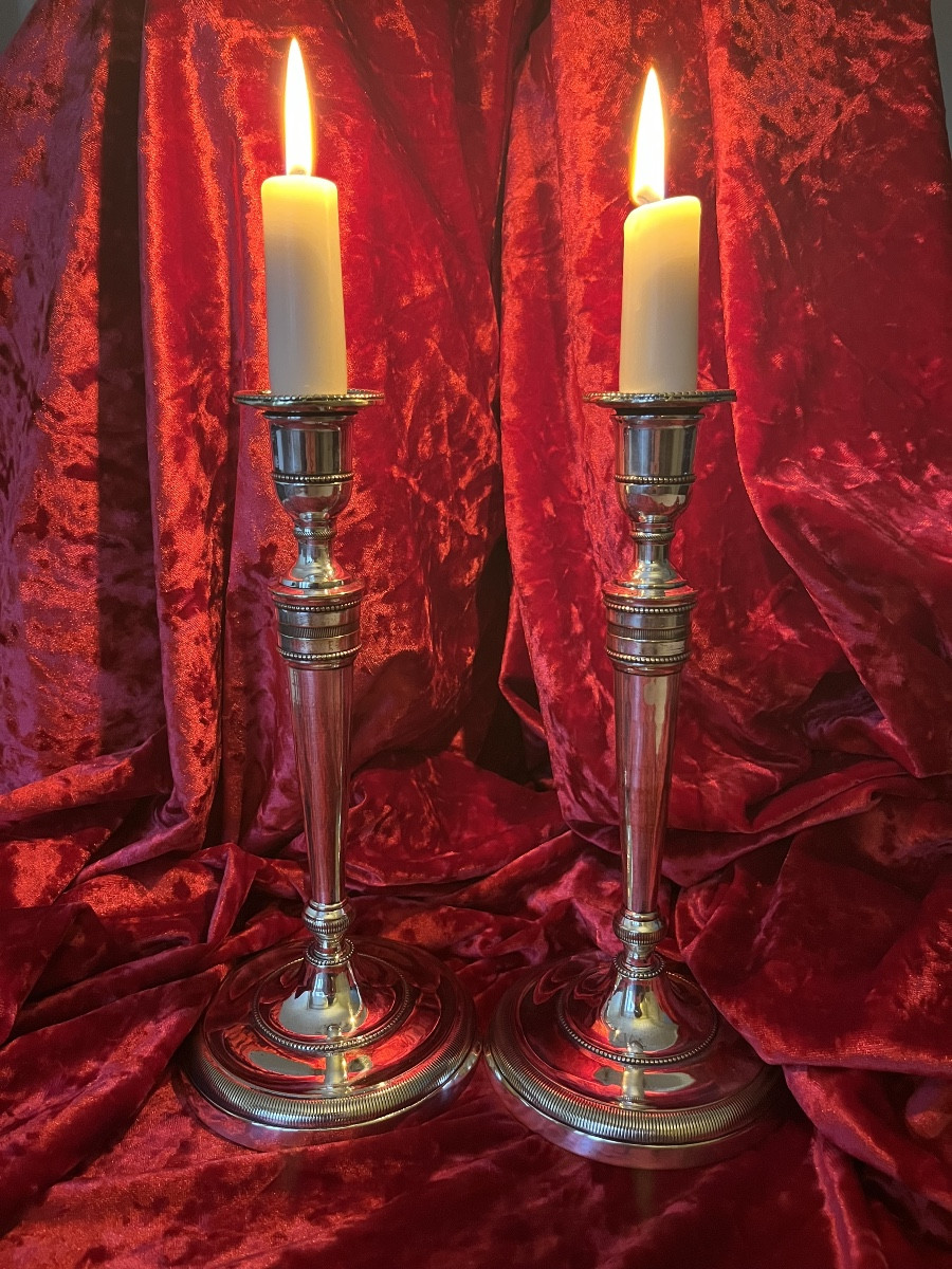 Pair Of Empire Period Candlesticks Or Torches-photo-2