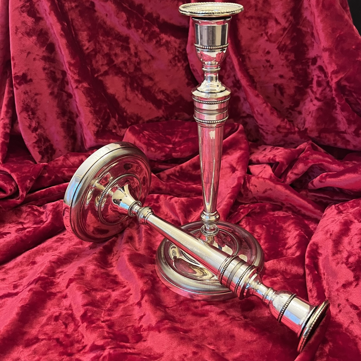 Pair Of Empire Period Candlesticks Or Torches-photo-2