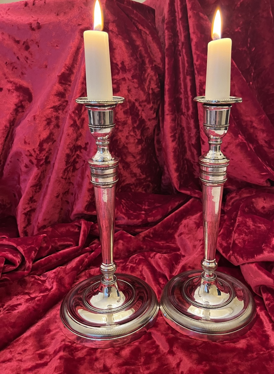 Pair Of Empire Period Candlesticks Or Torches-photo-3