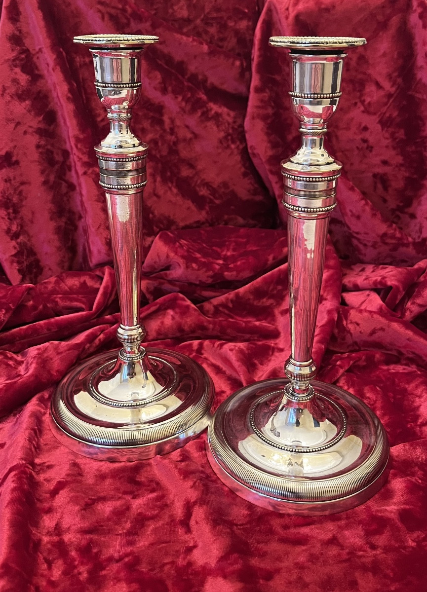 Pair Of Empire Period Candlesticks Or Torches-photo-5
