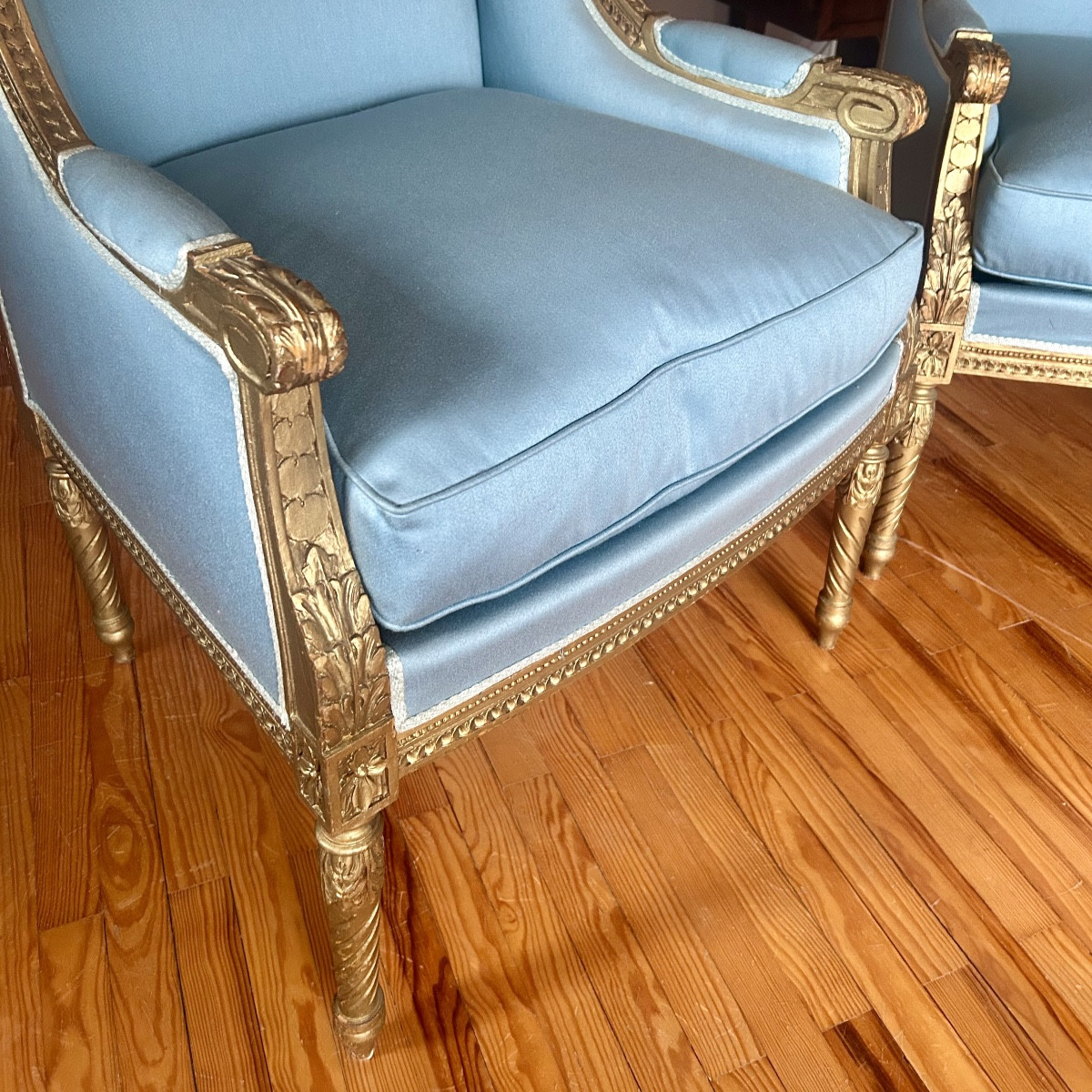 Paire de Bergères à Oreilles de Style Louis XVI vers 1900-photo-3