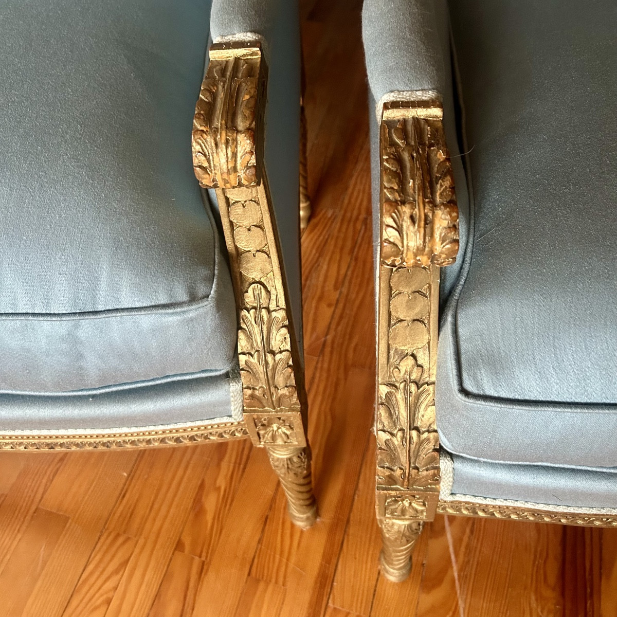 Paire de Bergères à Oreilles de Style Louis XVI vers 1900-photo-4