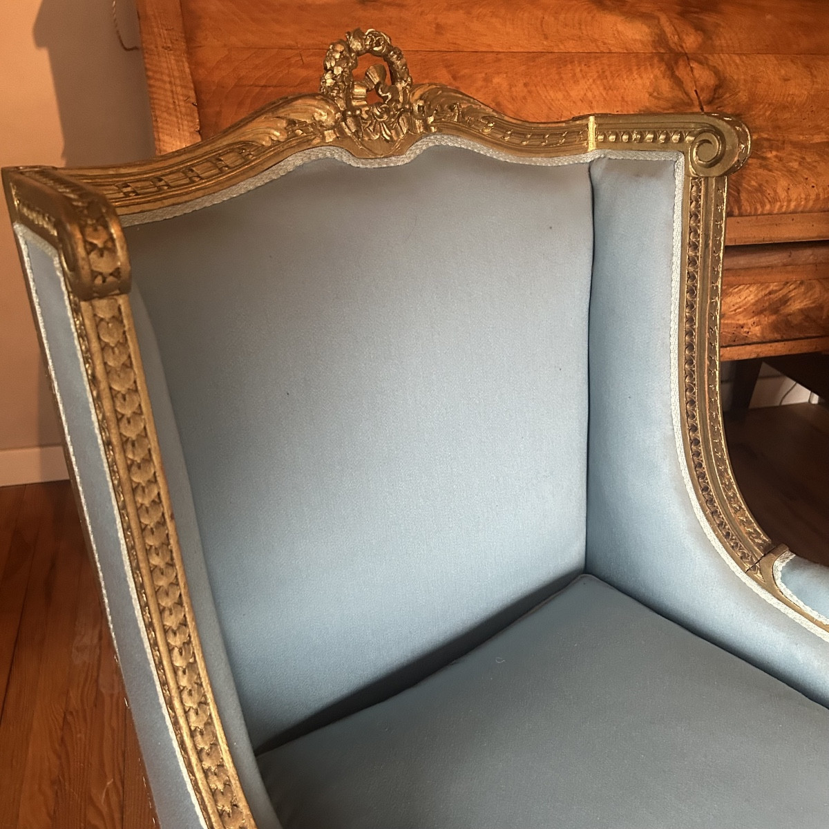 Paire de Bergères à Oreilles de Style Louis XVI vers 1900-photo-6