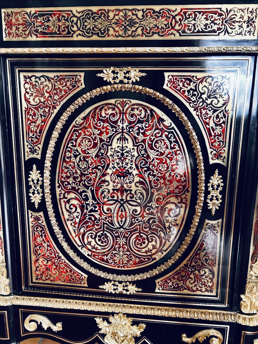 Meuble d'Appui en Marqueterie BOULLE Epoque Napoléon III-photo-2
