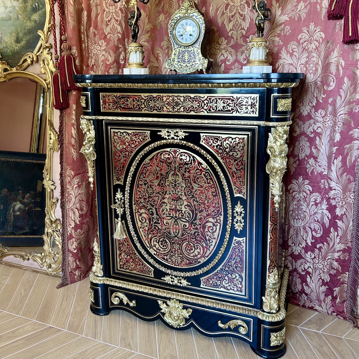 French Cabinet With Boule Marquetry, Napoleon III Period-photo-3