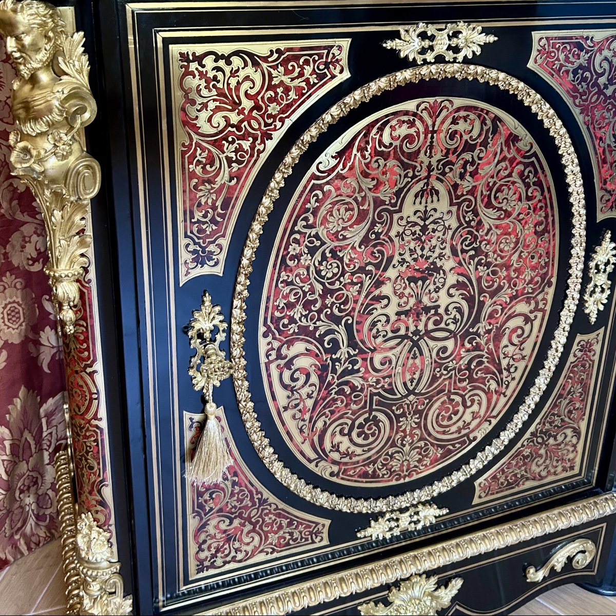 French Cabinet With Boule Marquetry, Napoleon III Period-photo-4