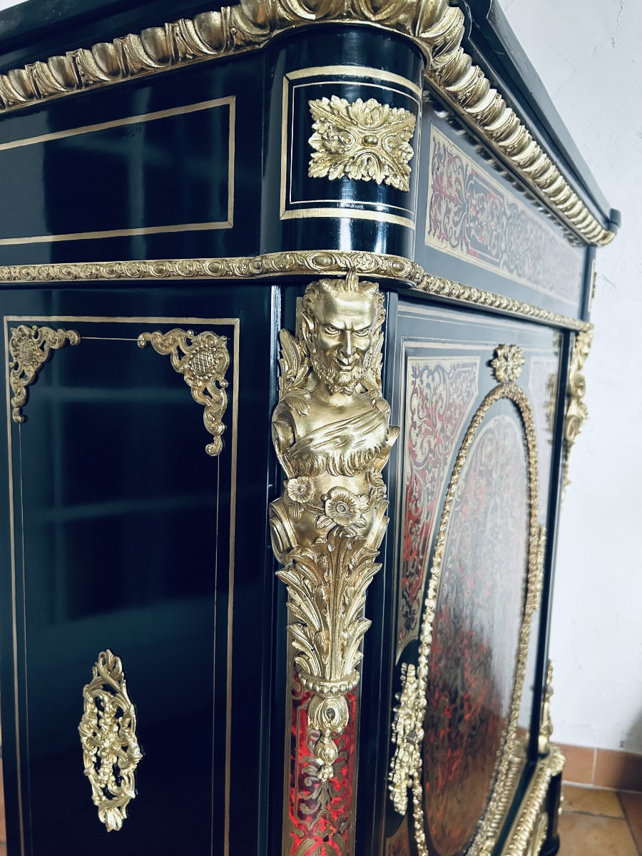 Meuble d'Appui en Marqueterie BOULLE Epoque Napoléon III-photo-5