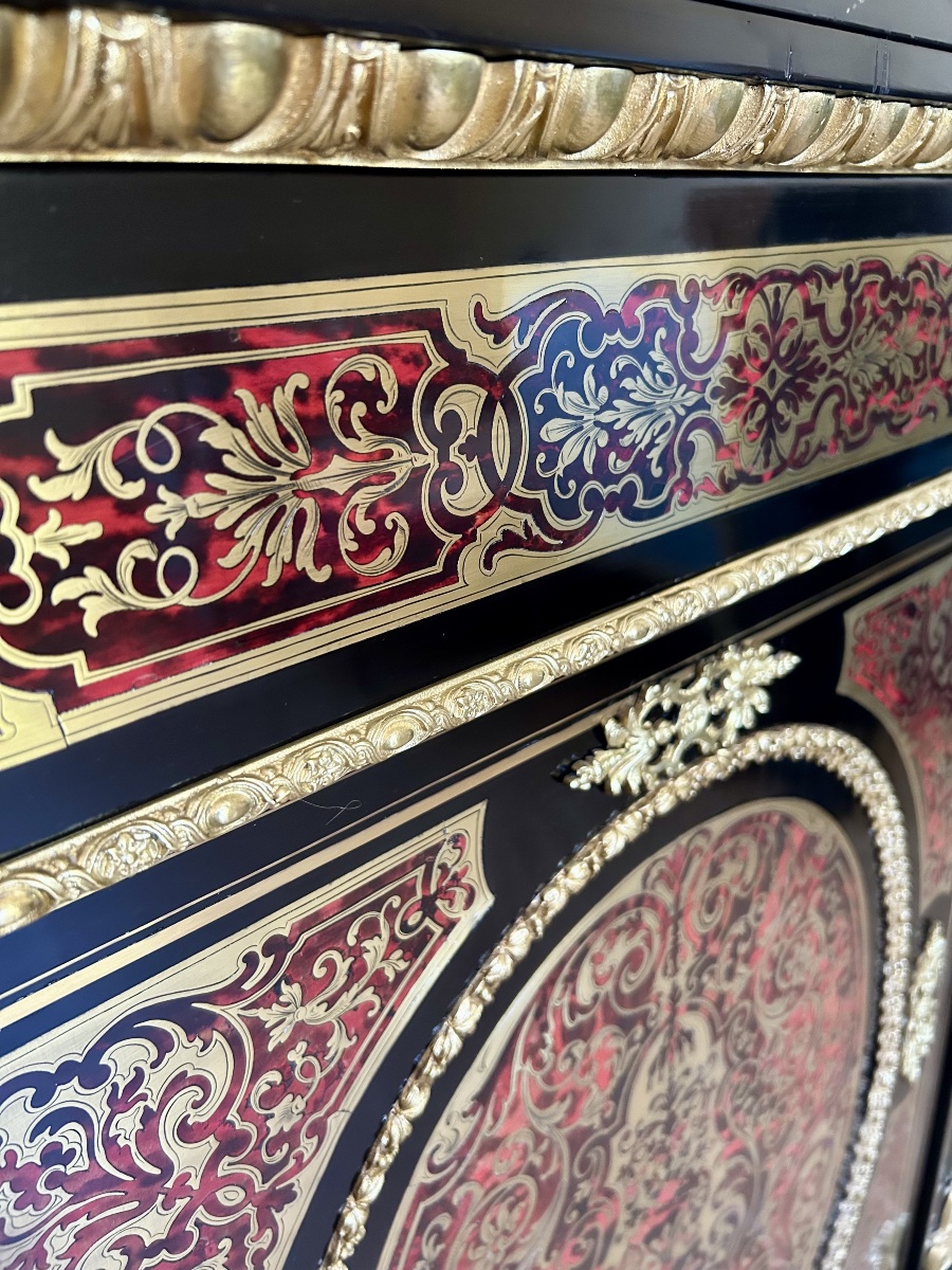 French Cabinet With Boule Marquetry, Napoleon III Period-photo-2