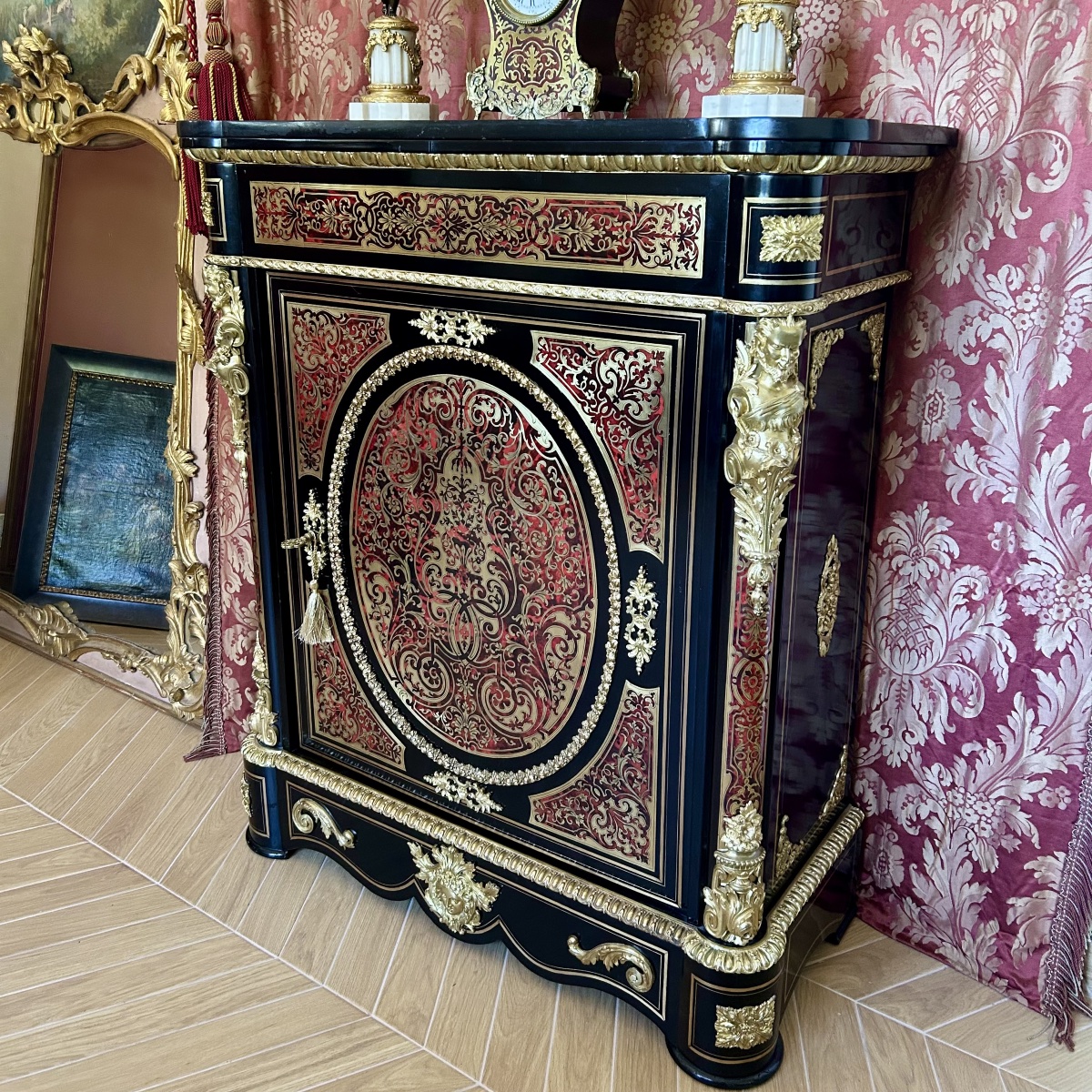French Cabinet With Boule Marquetry, Napoleon III Period-photo-6