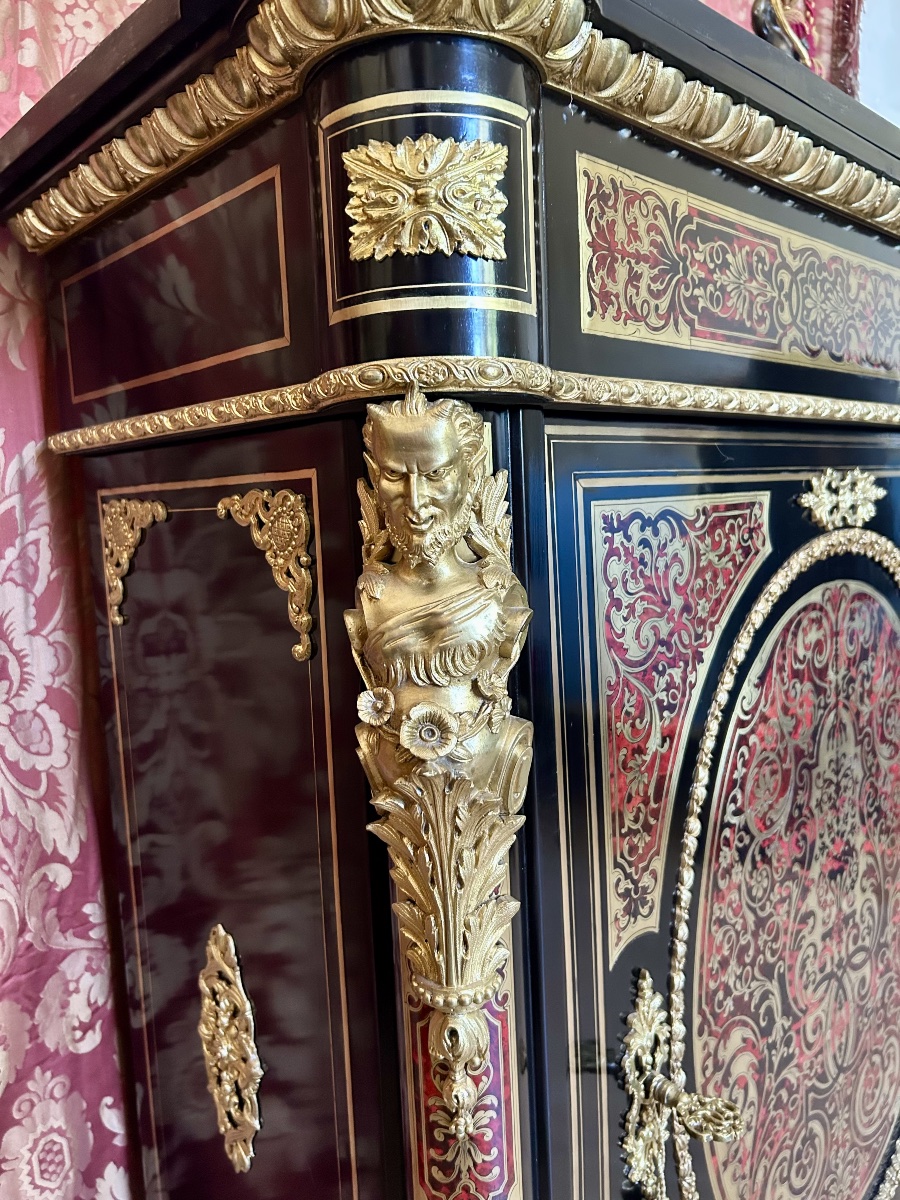 French Cabinet With Boule Marquetry, Napoleon III Period-photo-7