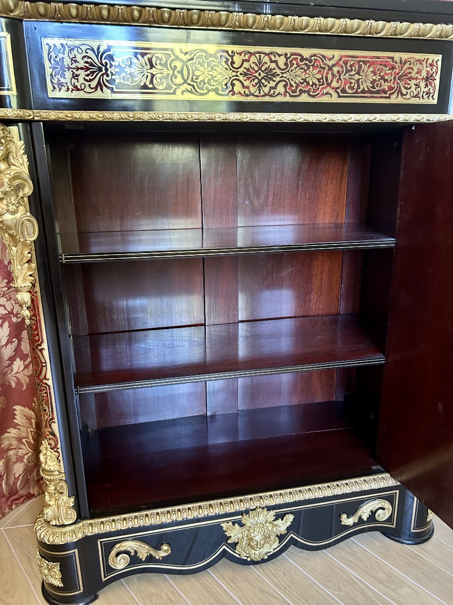 French Cabinet With Boule Marquetry, Napoleon III Period-photo-8