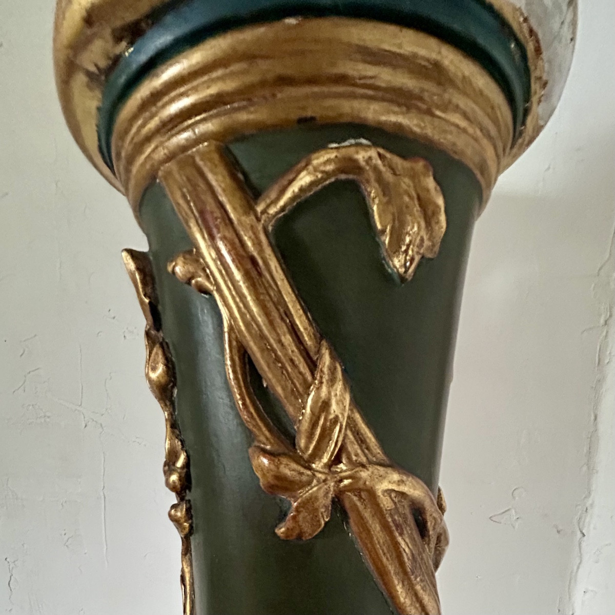 Column - Painted Wooden Pedestal - 19th Century-photo-3