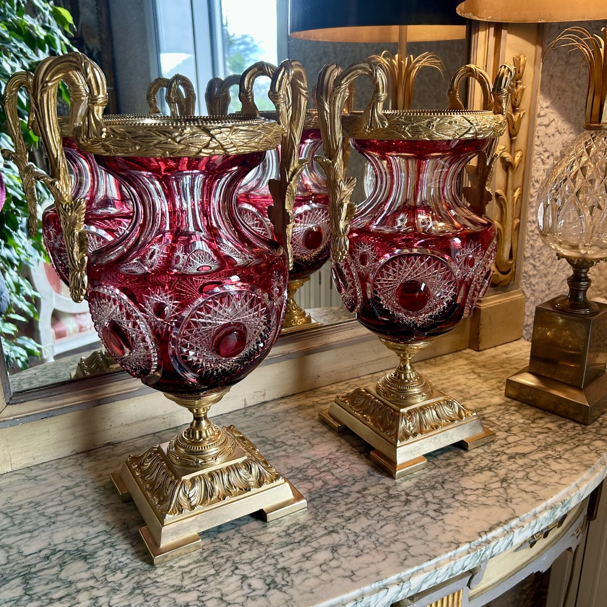 Pair Of Medici Crystal Vases - Maison Benito-photo-3