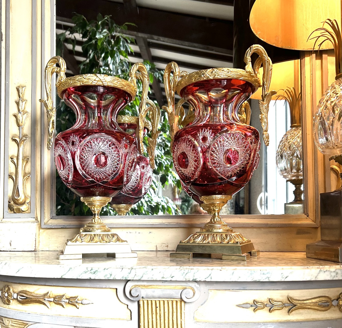 Pair Of Medici Crystal Vases - Maison Benito-photo-4