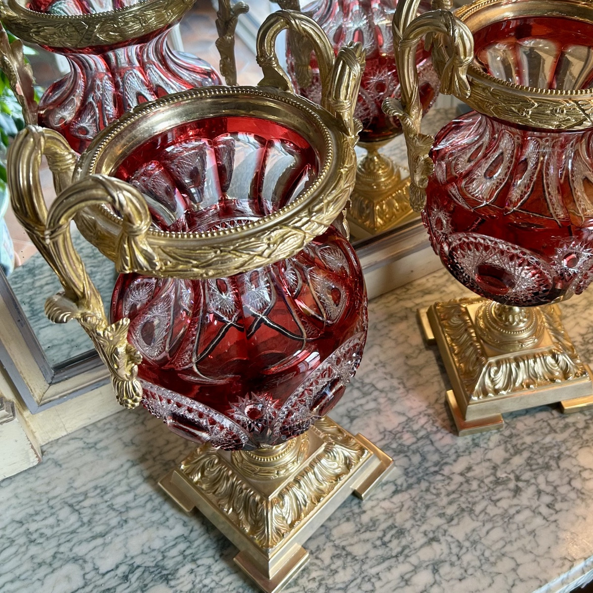 Pair Of Medici Crystal Vases - Maison Benito-photo-8