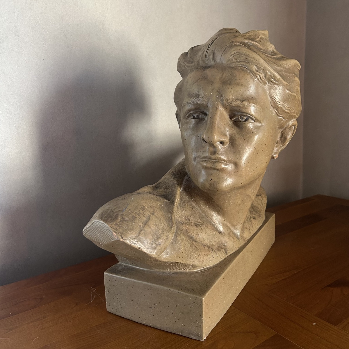 Bust Of “mermoz” - Terracotta, 20th Century -photo-2