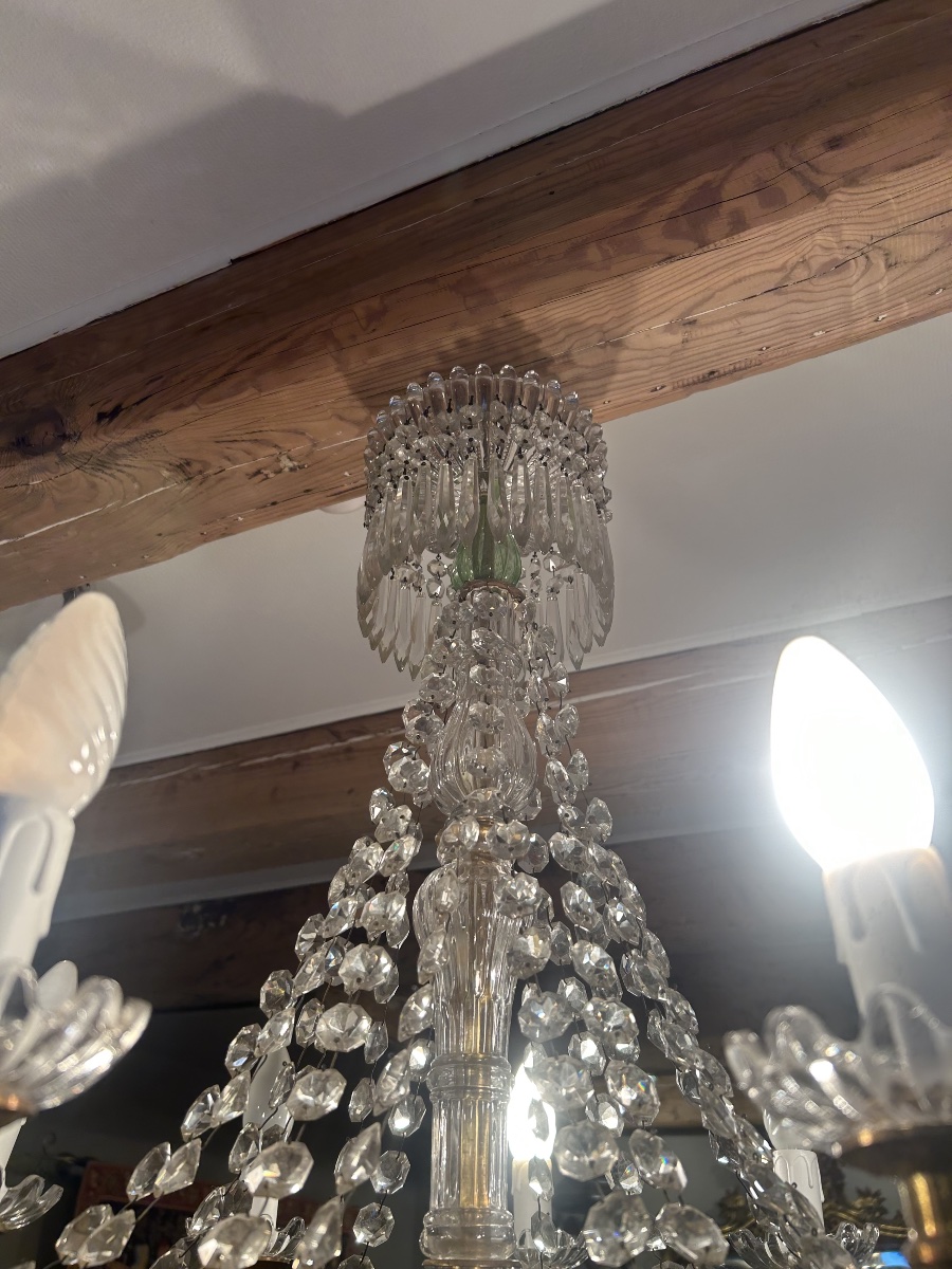 19th-century Gilded Bronze And Crystal Chandelier -photo-3