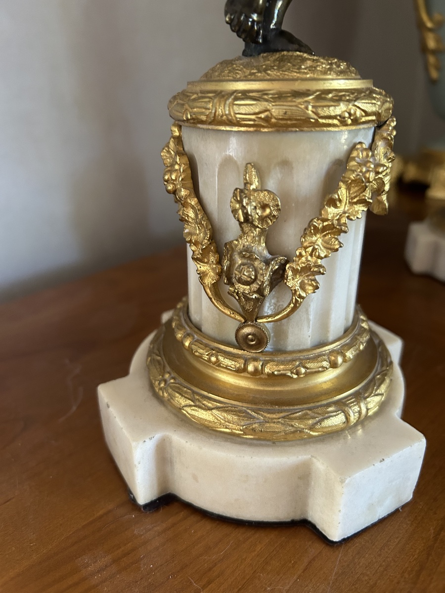 Paire de Candélabres aux Putti en Bronze - XIXème Siècle-photo-7
