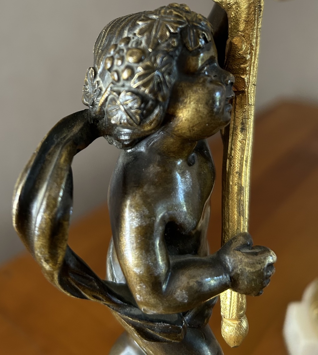 Paire de Candélabres aux Putti en Bronze - XIXème Siècle-photo-8