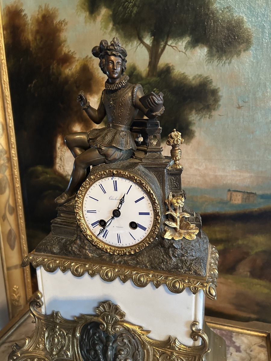 19th-century Marble And Bronze Clock-photo-3