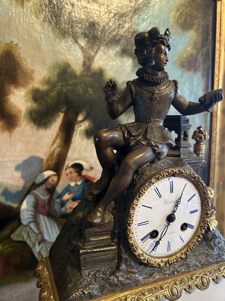 19th-century Marble And Bronze Clock-photo-1