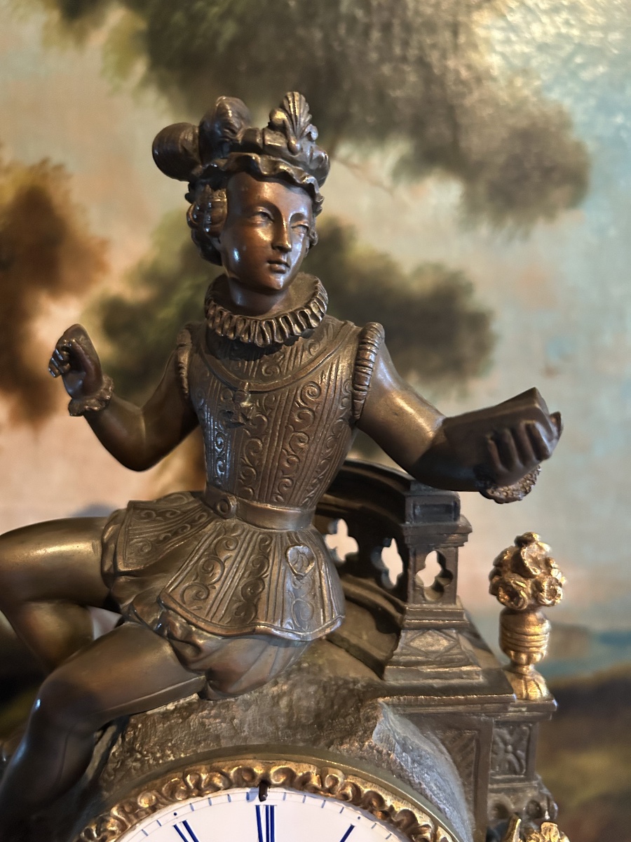 19th-century Marble And Bronze Clock-photo-8