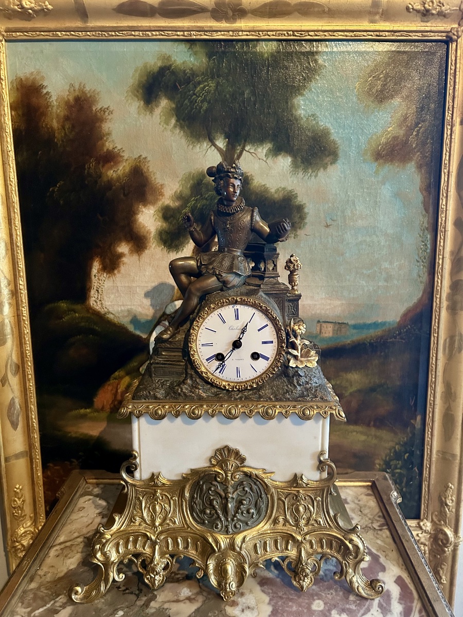 19th-century Marble And Bronze Clock
