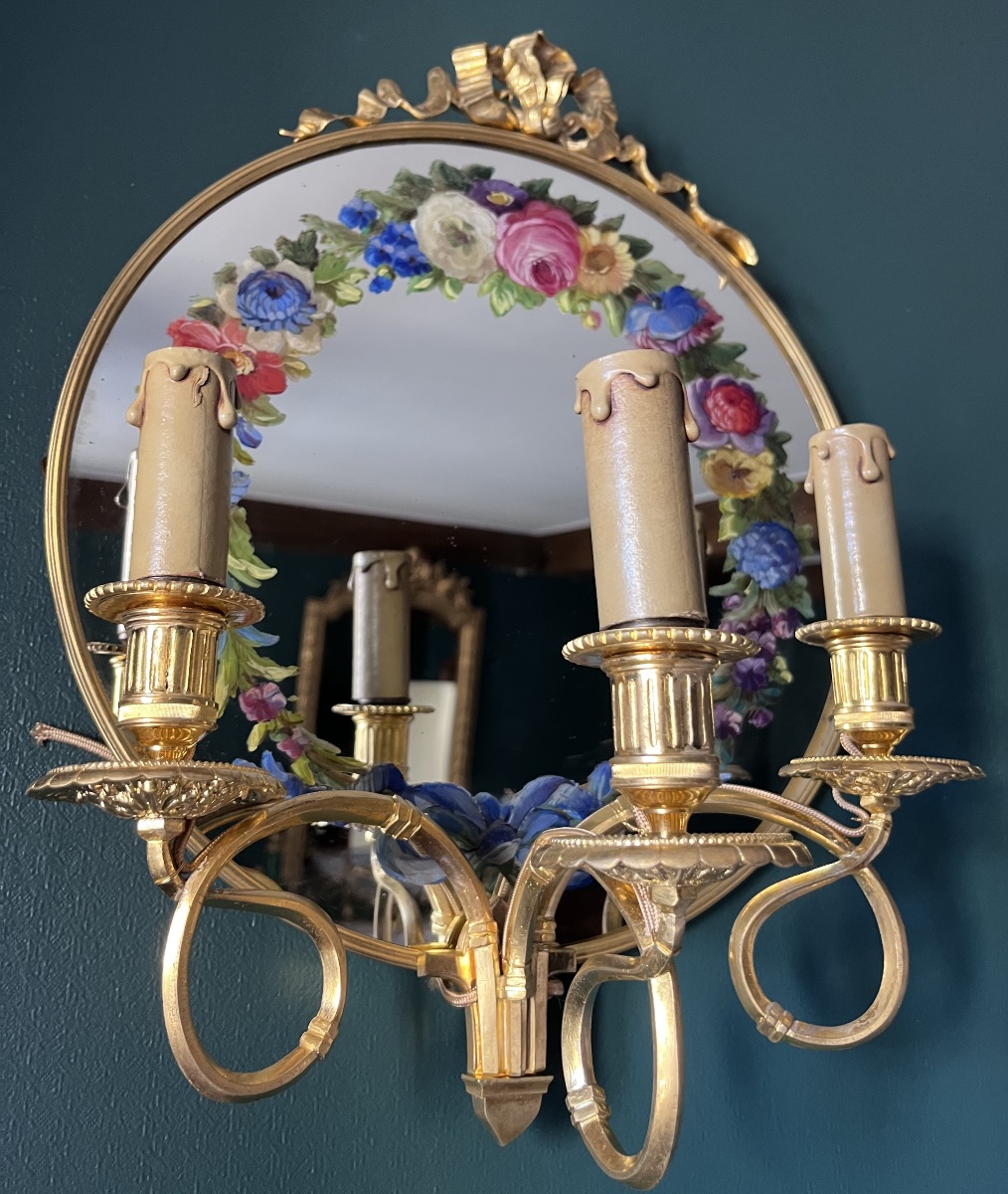 Louis XVI-style Wall Sconce In Gilded Bronze-photo-7