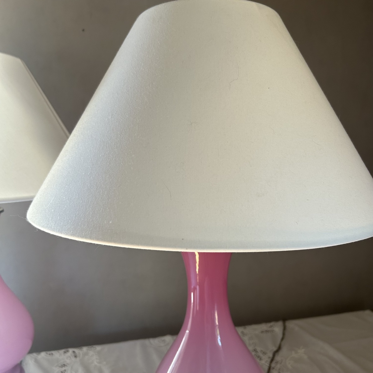 Pair Of Pink Opaline Lamps, 19th Century-photo-5