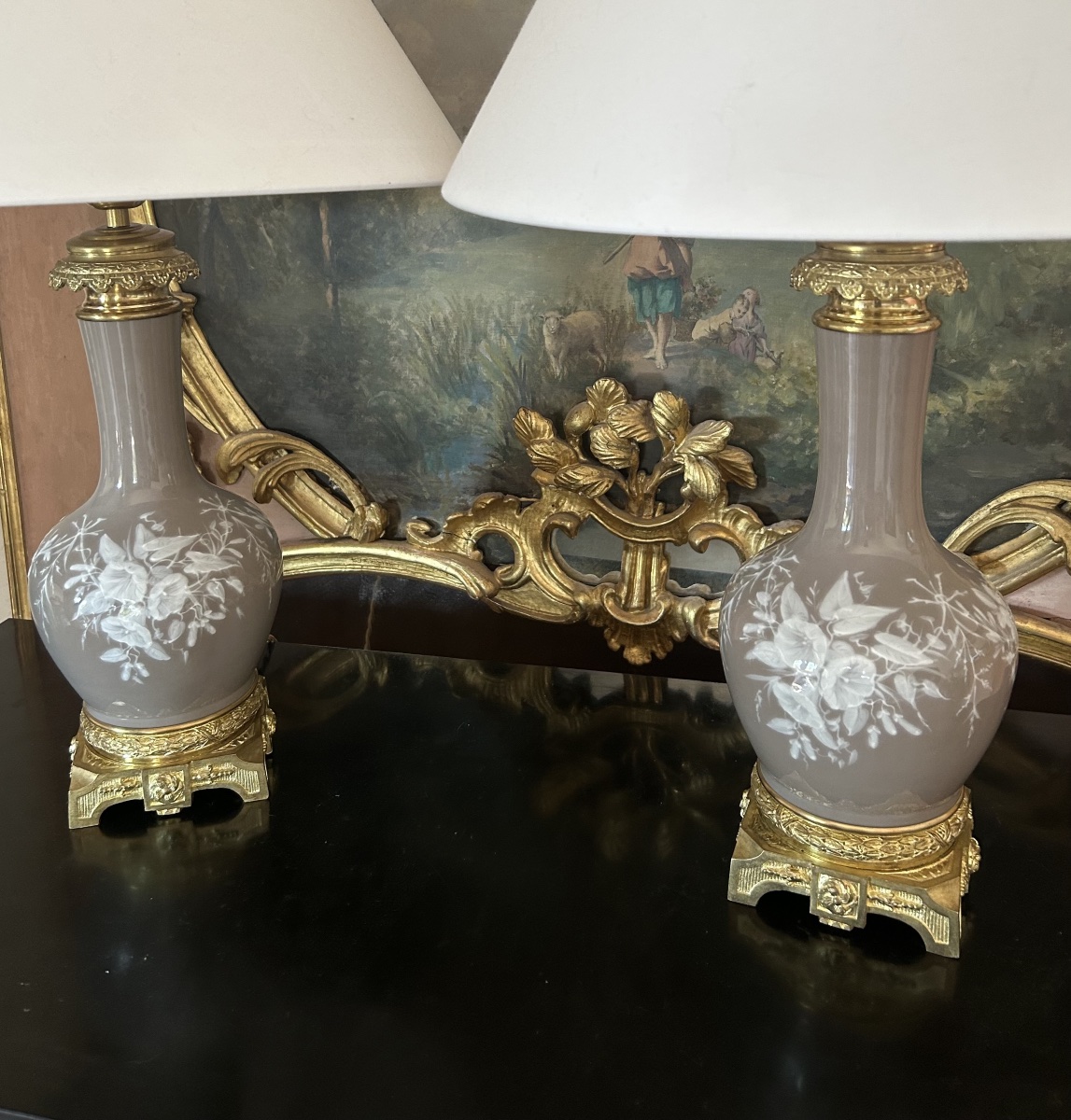 Paire de Lampes en Porcelaine Vers 1880-photo-4
